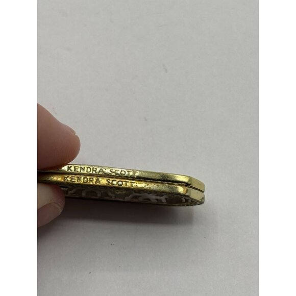 Kendra Scott Gold & Silver Filigree Dangle Earrings - Picture 4 of 4